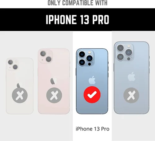 Vista 2 de ArtsEvo Diseño transparente a prueba de golpes para iPhone 13 Pro, protección certificada contra caídas de 6.6 pies, bordes elevados que protegen