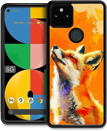 Vista 203 de Compatible con Google Pixel 4A 5G Mobile Case Creative Acrylic Panel trasero Silicona Protección Grip especialmente diseñado para Google Pixel 4A 5G