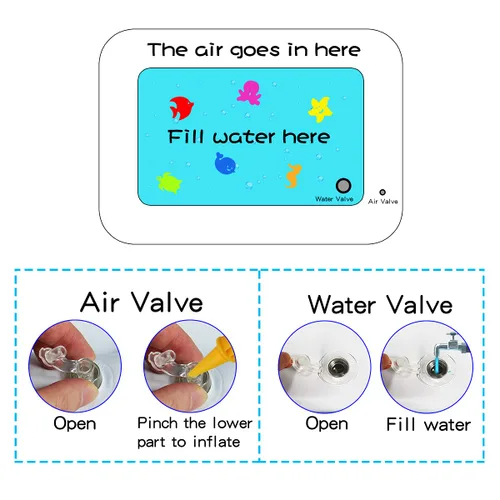 Vista 3 de ZHUYNXIR Alfombras de juego acuáticas para la hora del estómago, alfombrillas para la hora del estómago, alfombrilla de agua para bebé para niños