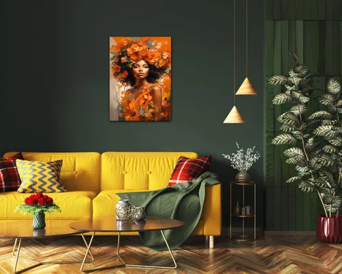 Vista 283 de Arte de pared afroamericano, decoración de rey y reina bailarín negro para sala de estar, arte de pareja de amor negro para dormitorio, lienzo