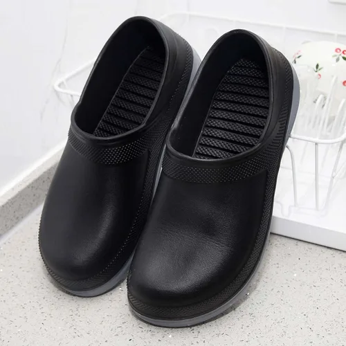 Vista 4 de Meidiastra Zapatos de chef antideslizantes e impermeables para hombre y mujer, zapatos de enfermera, zapatos de lluvia, zuecos de trabajo