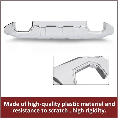 Vista 2 de Placa protectora para parachoques delantero, plástico cromado, compatible con GMC Sierra 1500 Base/Denali/SLE/SLT 2016-2019