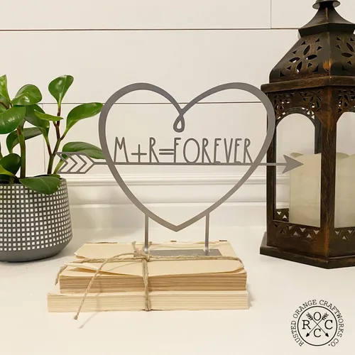 Vista 7 de Letrero de corazón de conversación personalizado, regalo de corazón de metal personalizado para parejas, bodas, aniversarios, decoración de San