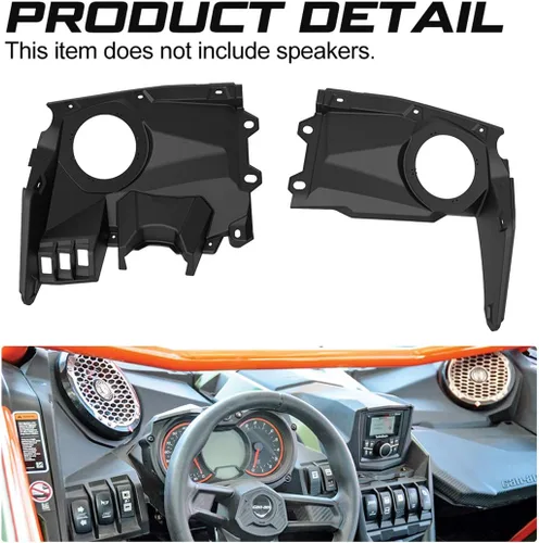 Vista 2 de Kiwi Master Panel de montaje de altavoz frontal para el tablero 2017-2026 Can Am Maverick X3/Max Accessories 6.5 pulgadas carcasa para altavoces