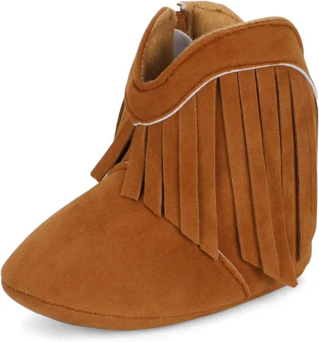 Vista 11 de ESTAMICO Botas vaqueras con borlas para bebé niña Beige