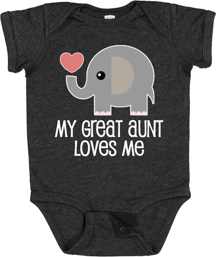 Vista 16 de inktastic Body para bebé Great Aunt Loves Me Elefante 0040 Negro