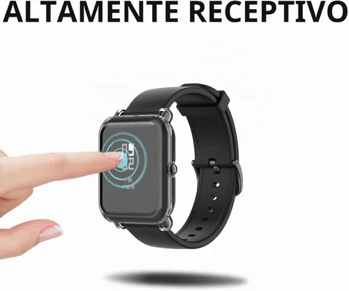 Vista 2 de Juego de 3 fundas protectoras de pantalla compatibles con Amazfit GTS 4 Mini/Bip U Pro/Bip S/Bip Lite/Bip 1S Watch, TPU de color suave a prueba