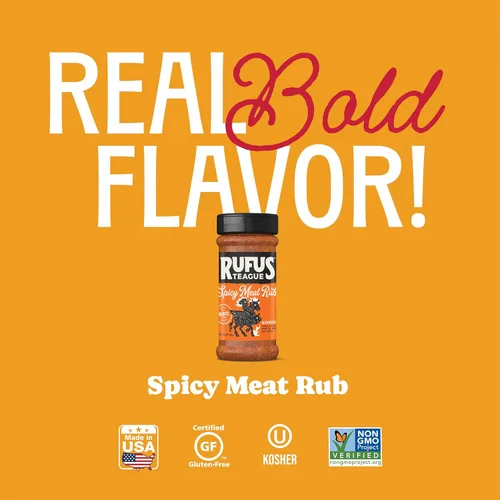 Vista 4 de Rufus Teague - Masaje de carne picante - Rub prémium para barbacoa - Botella de 6.5 onzas Premium Barbecue Seasoning & Dry Rub for Smoking and