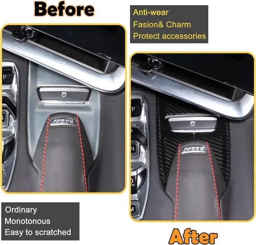Vista 2 de CHEAYAR Cubierta de panel de palanca de cambios compatible con Chevrolet Corvette C8 2020-2023, interruptor antideslizante ESP de automóvil, sensor