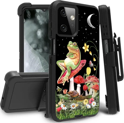Vista 17 de Funda para Motorola Edge 2021 / Moto Edge 5G UW, protección resistente de 3 capas híbridas a prueba de golpes con funda de clip para cinturón