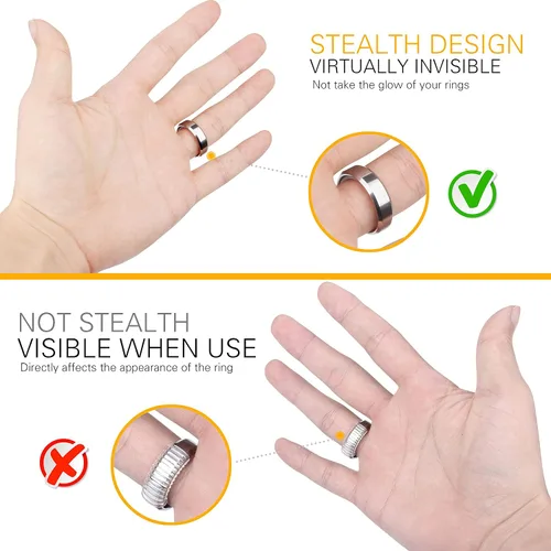 Vista 5 de Likimar Ajustador de tamaño de anillo para anillos sueltos Medidor de anillo invisible para anillos anchos