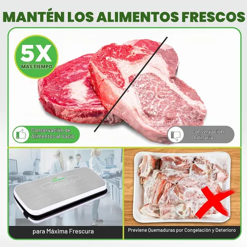 Vista 6 de NutriChef Bolsas selladoras al vacío de 11 x 50 rollos, paquete de 2 unidades para guardar alimentos, sellar una comida, NutriChef, Weston. Grado