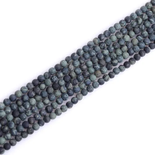 Vista 75 de Cuentas espaciadoras redondas de ágata negra esmerilada mate mate de 0.157 in para fabricación de joyas de 15 pulgadas