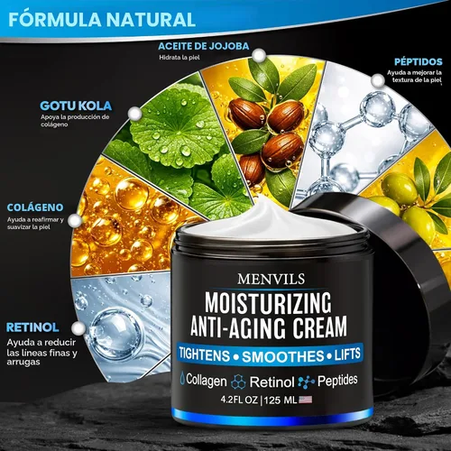 Vista 3 de Crema hidratante facial para hombre, antienvejecimiento y reparación de arrugas, loción para después del afeitado para hombres con colágeno