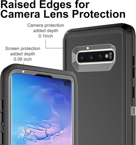 Vista 3 de Funda para Samsung Galaxy S10, protector de pantalla de poliuretano termoplástico autorreparable [2 unidades], protección de cuerpo completo a