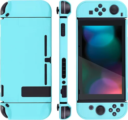 Vista 4 de eXtremeRate PlayVital Back Cover for Nintendo Switch Console NS Joycon Handheld Separable Protector Hard Shell Soft Touch Dockable Protective Case