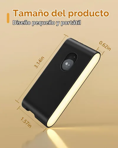 Vista 7 de WILLED Luz nocturna recargable, luces inalámbricas para escaleras para interiores, luz blanca cálida con sensor de movimiento para interiores, se