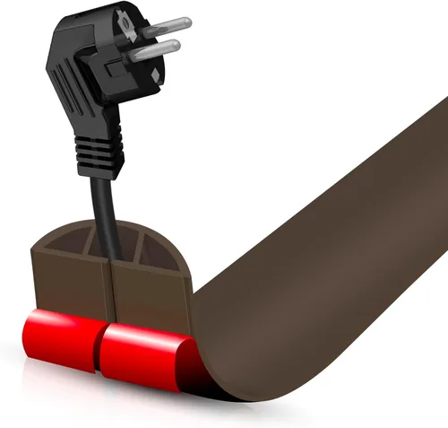 Vista 57 de Cubierta autoadhesiva para cables de suelo, gestión de cables de 3.3 pies, protector de tira de extensión para cables, evita tropiezos de cables