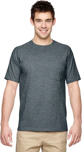 Vista 8 de Jerzees Camiseta pesada con cuello redondo y bolsillo en el pecho para hombre