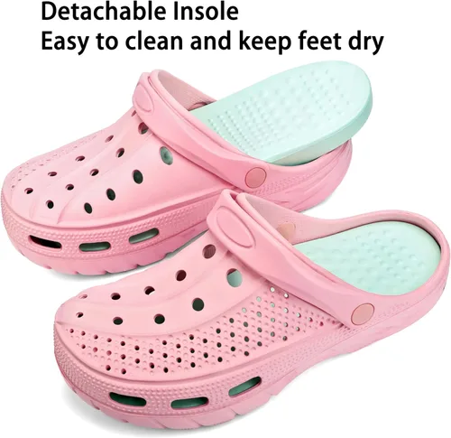Vista 4 de INMINPIN - Zuecos ortopédicos para mujeres y hombres, con soporte de arco, zapatos de jardín, sandalias con fascitis plantar y plantillas de pies
