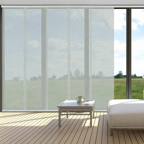 Vista 7 de LETAU Paneles deslizantes sin cordón, persianas de tela transparente, reducen el deslumbramiento solar, persianas verticales con protección UV