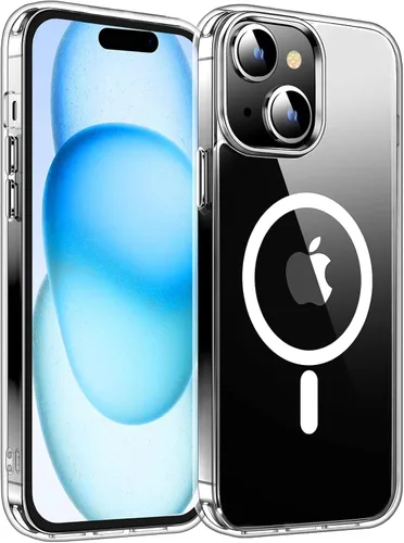 Vista 17 de Hualele - Funda magnética para iPhone 13 Pro, compatible con MagSafe, grado militar, a prueba de caídas, translúcida mate, parte trasera dura, borde