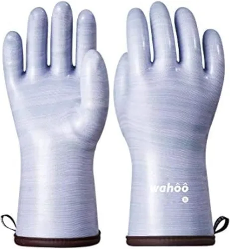 Vista 9 de LANON Protection Wahoo Guantes de silicona líquida para horno ahumador, grado de contacto con alimentos, guantes resistentes al calor para cocinar