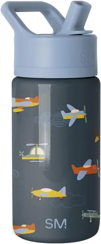 Vista 48 de Simple Modern Botella de agua para niños con tapa con pajilla, vaso aislado de acero inoxidable de 14 onzas para niños y a prueba de derrames