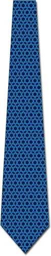 Vista 3 de Three Rooker Star of David Ties - Corbata religiosa para hombre marino