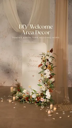 Vista 4 de Ling's moment - Combinación de flores artificiales para boda, beige y sepia, Deluxe Beg-beige y sepia
