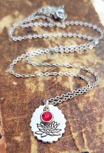 Vista 33 de Birth Month Flower and Birthstone Necklace