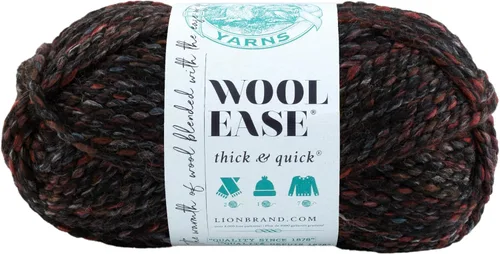 Vista 196 de Lion Brand Yarn - Ovillo de lana Wool-Ease Thick & Quick color fuerza aérea Super Bulky Wool Acrylic Blend Fiber for Soft Hats, Sweaters, Chunky