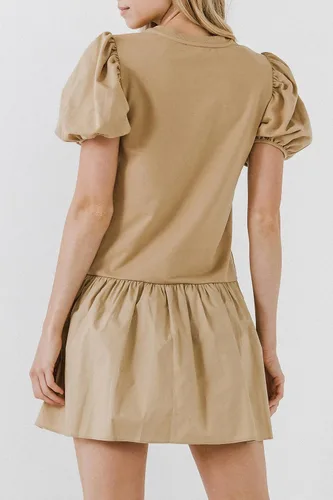 Vista 3 de English Factory Vestido mixto tejido de punto para mujer
