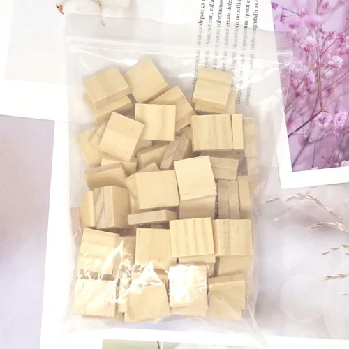 Vista 7 de Honbay 100 piezas de madera en blanco sin terminar con forma rectangular para manualidades, decoración del hogar, juegos de mesa, educación