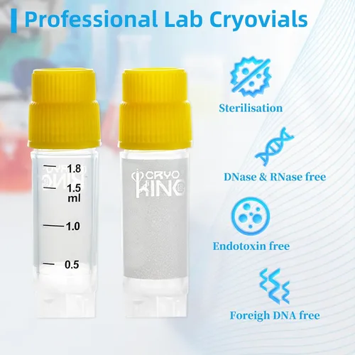 Vista 4 de CRYOGENIC VIALS - Tubos de muestra de 0.1 fl oz, rosca externa sin código de barras, autopie, PP, autoaplicable, radiación gamma esterilizada, 25