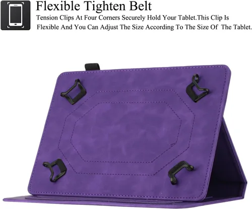 Vista 5 de Funda universal para tablet de 9.0 a 10.5 pulgadas, ranuras para tarjetas con soporte para iPad 9.7/iPad 10.2/iPad 10.5/Galaxy Tab 3 10.1/Tab 4
