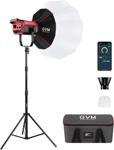 Vista 10 de GVM 200W Luz de Vídeo LED, Kit de Iluminación para Fotografía PRO SD200B con Red Mesh Bluetooth/Control DMX, Luz de Estudio de Iluminación Continua