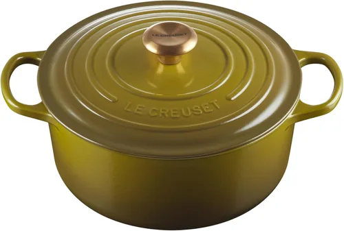 Vista 36 de Le Creuset Horno holandés redondo Signature de hierro fundido esmaltado, 4.5 cuartos de galón., Artichaut