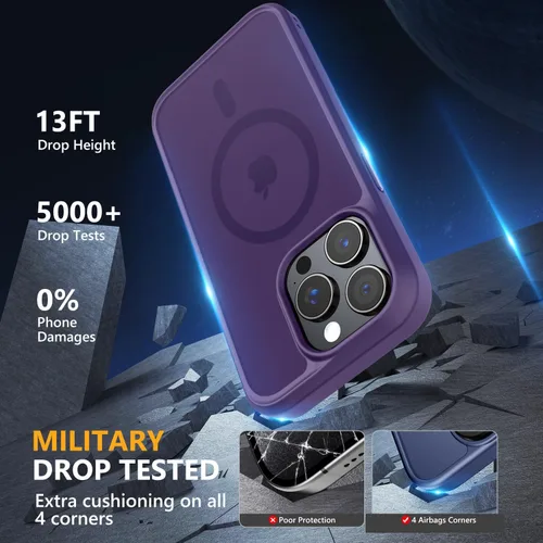 Vista 563 de MOCCA - Funda magnética resistente para iPhone XR de 6.1 pulgadas, compatible con MagSafe, funda con protección contra caídas de grado militar