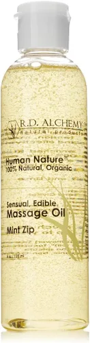Vista 5 de RD Alchemy - Aceite de masaje comestible 100% natural y orgánico, juego de 2 piezas, paquete de muestra de 4 sabores + masajeador corporal.