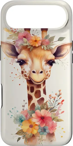 Vista 27 de Cute Giraffe with Flowers Giraffe Floral Case for iPhone 17