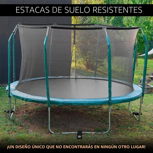 Vista 5 de Anclajes para Trampolín de Viento Fuerte Heavy Duty de 12" Juego de 4/6/8 con Correas, Broca de Taladro - Kit de Anclaje para Trampolín - Anclajes