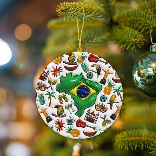 Vista 78 de Lotacy Bandera argentina argentina de Navidad de cerámica 2D impresa adorno con símbolos, decoración del hogar argentina regalos para hombres