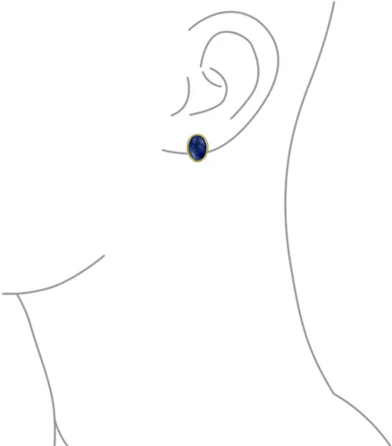 Vista 3 de Aretes ovalados de 7 quilates con clip de plata de ley 925, chapados en oro de 14 quilates, con clip para mujer, solo son de aleación, Gema Metal