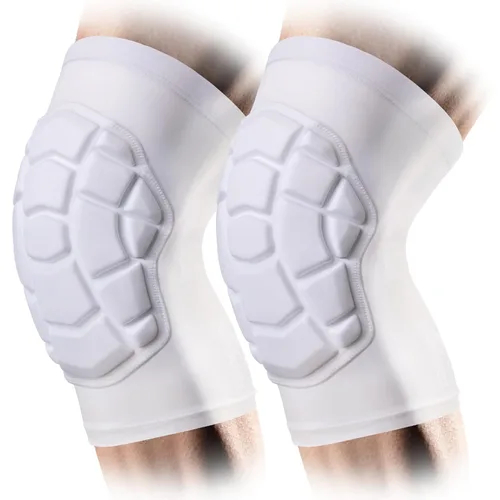 Vista 6 de COOLOMG Rodilleras protectoras para lucha libre, baloncesto, fútbol, voleibol, jóvenes, niños y adultos, rodilleras de compresión, color negro, XS