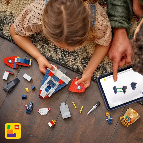 Vista 4 de LEGO Marvel Capitán América vs. Thanos Juguetes de Construcción - Juego de Simulación para Niños y Niñas, Edades 4+ - Bloques de Construcción