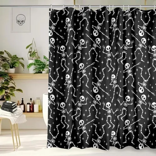Vista 13 de Cortina de Ducha Feliz Navidad 72x72 Pulgadas Cortinas de Ducha de Reno Navideño para Baño con Ganchos Decoración Navideña de Baño Hogar Vacaciones