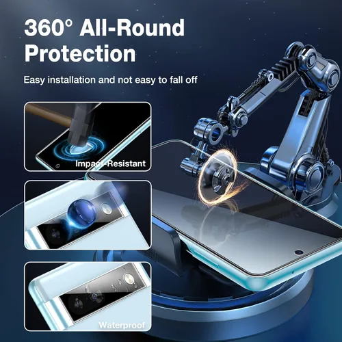 Vista 8 de LK Paquete de 2 protectores de pantalla para Google Pixel 7a con 2 protectores de lente de cámara, protector de pantalla de vidrio templado