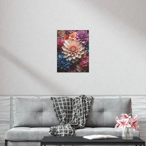 Vista 5 de CAPITUNEISKINEPA Dahlia Flower Posters - Posters For Room Mini Posters 9" x 11