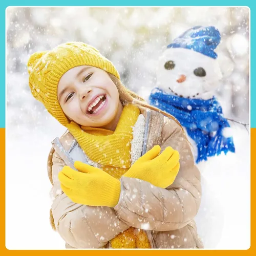 Vista 5 de 48 guantes de punto para niños, guantes elásticos para niños pequeños, guantes de invierno para niños, guantes de dedo para niños y niñas